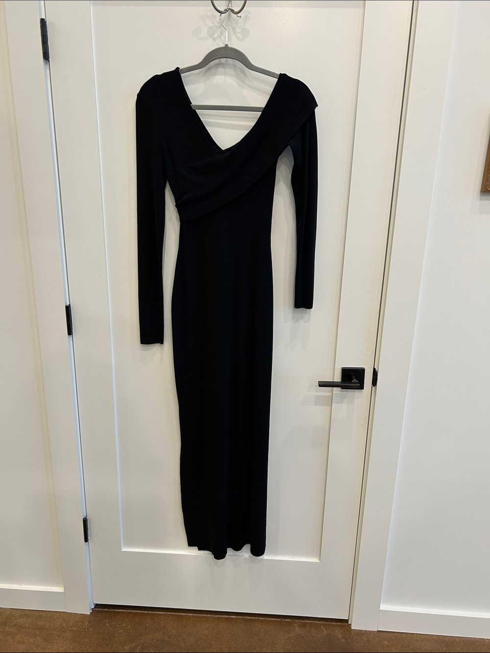 Black stretch maxi dress